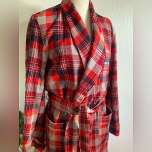 Mens Vintage Pendleton Wool Plaid Robe